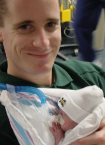 Mike Holding Jackson in the NICU