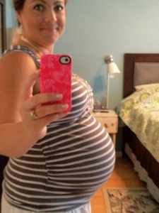 Katrina Moline at 35 weeks pregnant after a 24 week preemie.