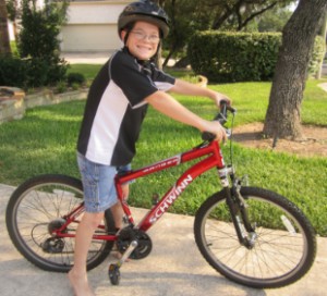 Jackson on his bike