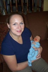 Carolyn's best friend waited patiently to meet Carolyn's firstborn, preemie son. 