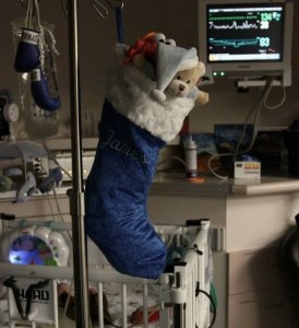 Christmas decorations in the NICU.