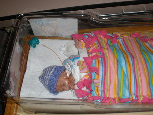 Care was always taken when choosing bedding.  The nurses took pride in giving the babies nice beds.