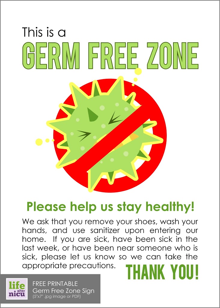 germ free zone printable