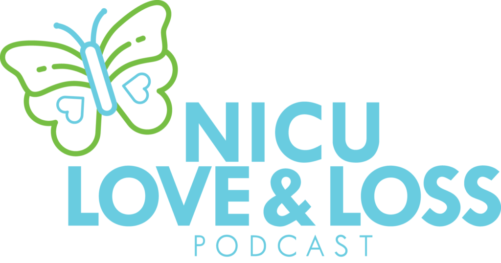 NICU Love and Loss podcast logo, hand to hold