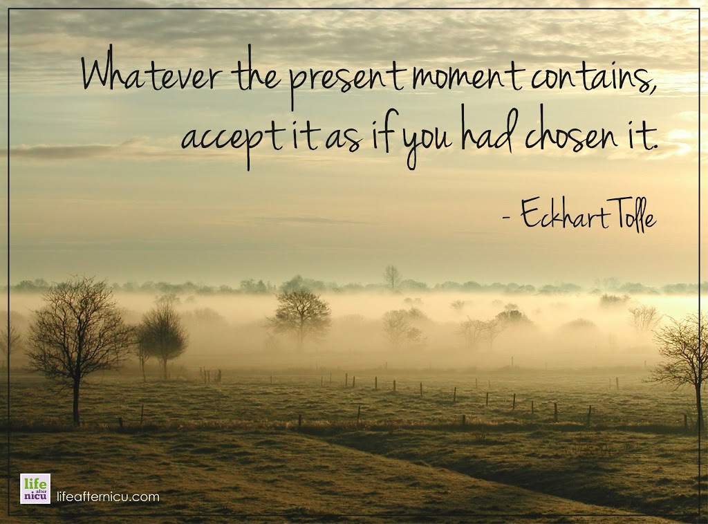 Inspirational Image Whatever The Present Moment Contains Hand 