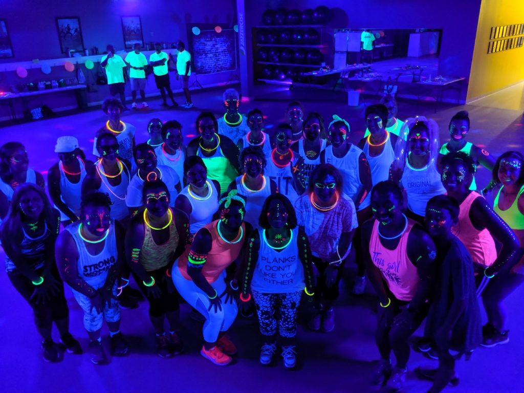 jazzercise glow party austin cedar park hand to hold
