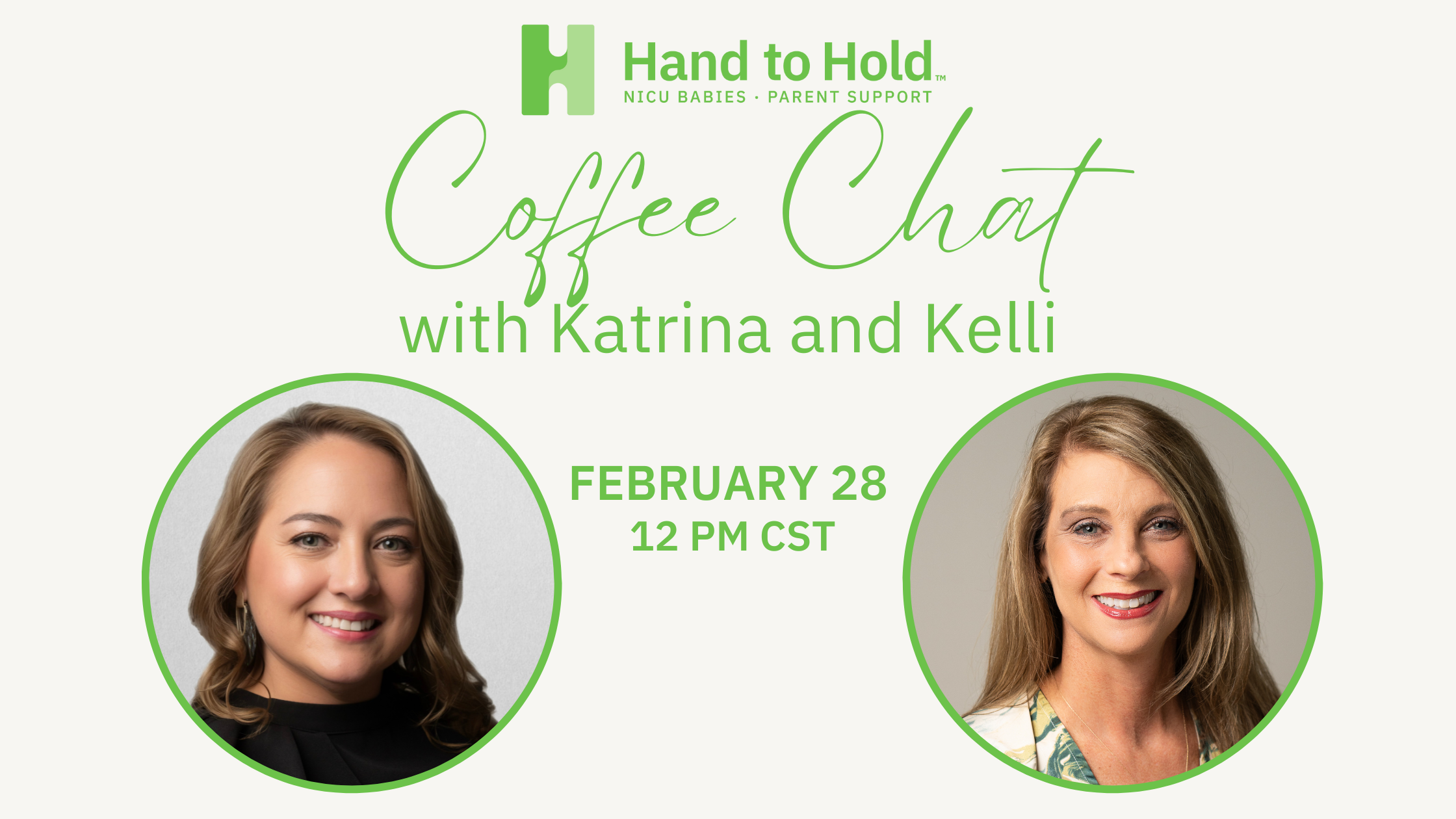 coffee chat with katrina and kelli, hand to hold