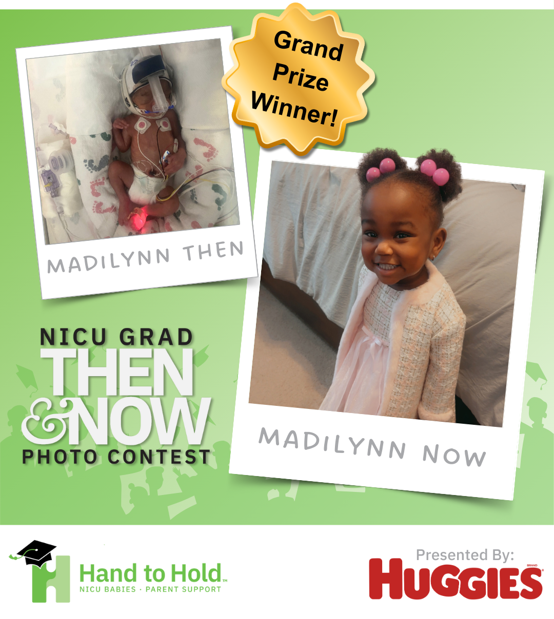 Madilynn hand to hold nicu grad then and now photo contest